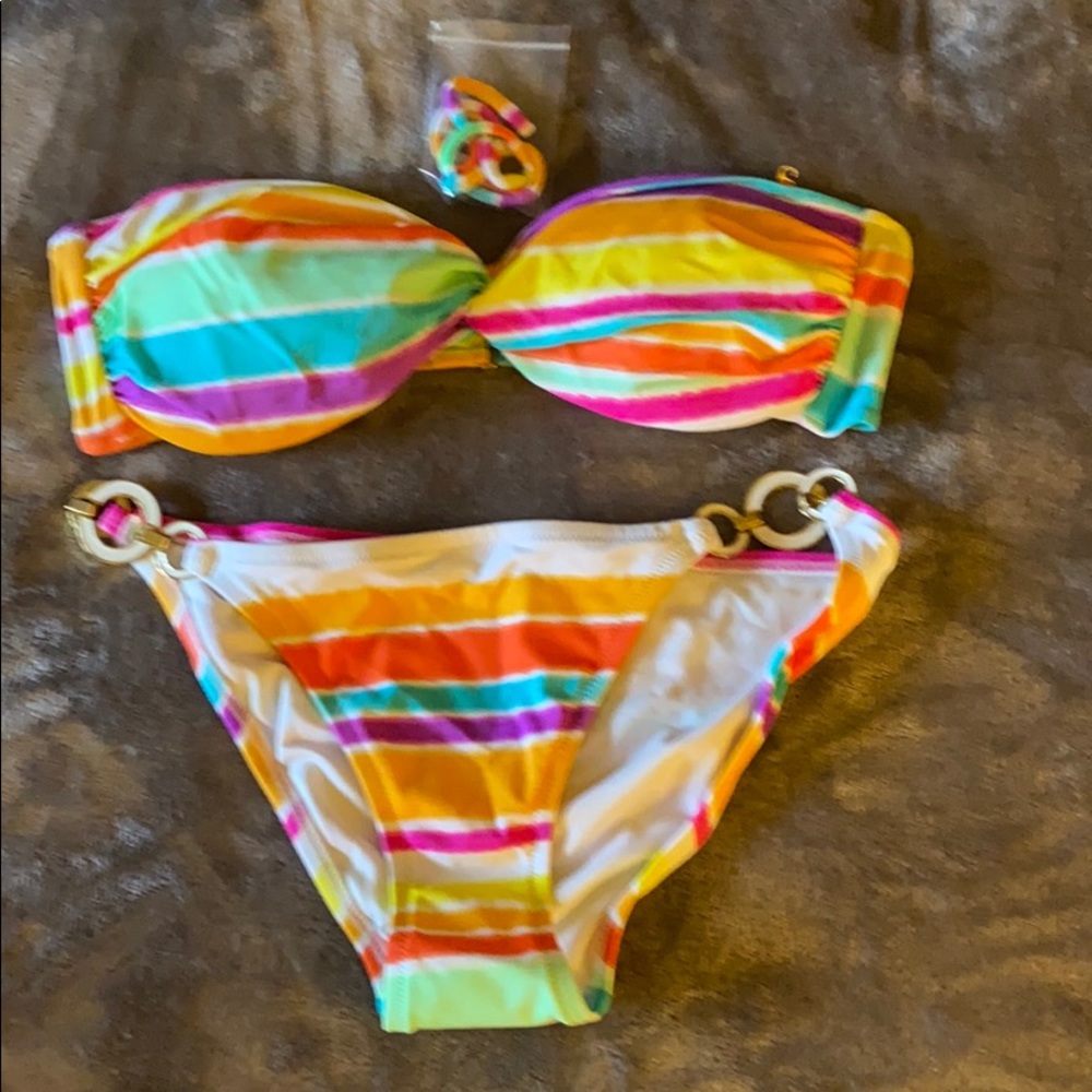 Victoria’s Secret bikini with gold tone on…